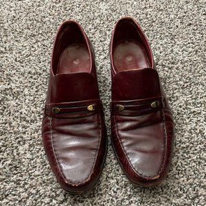 FLORSHEIM Royal Imperial OXBLOOD (reddish brown) LEATHER LOAFERS * 9 E Mens wide